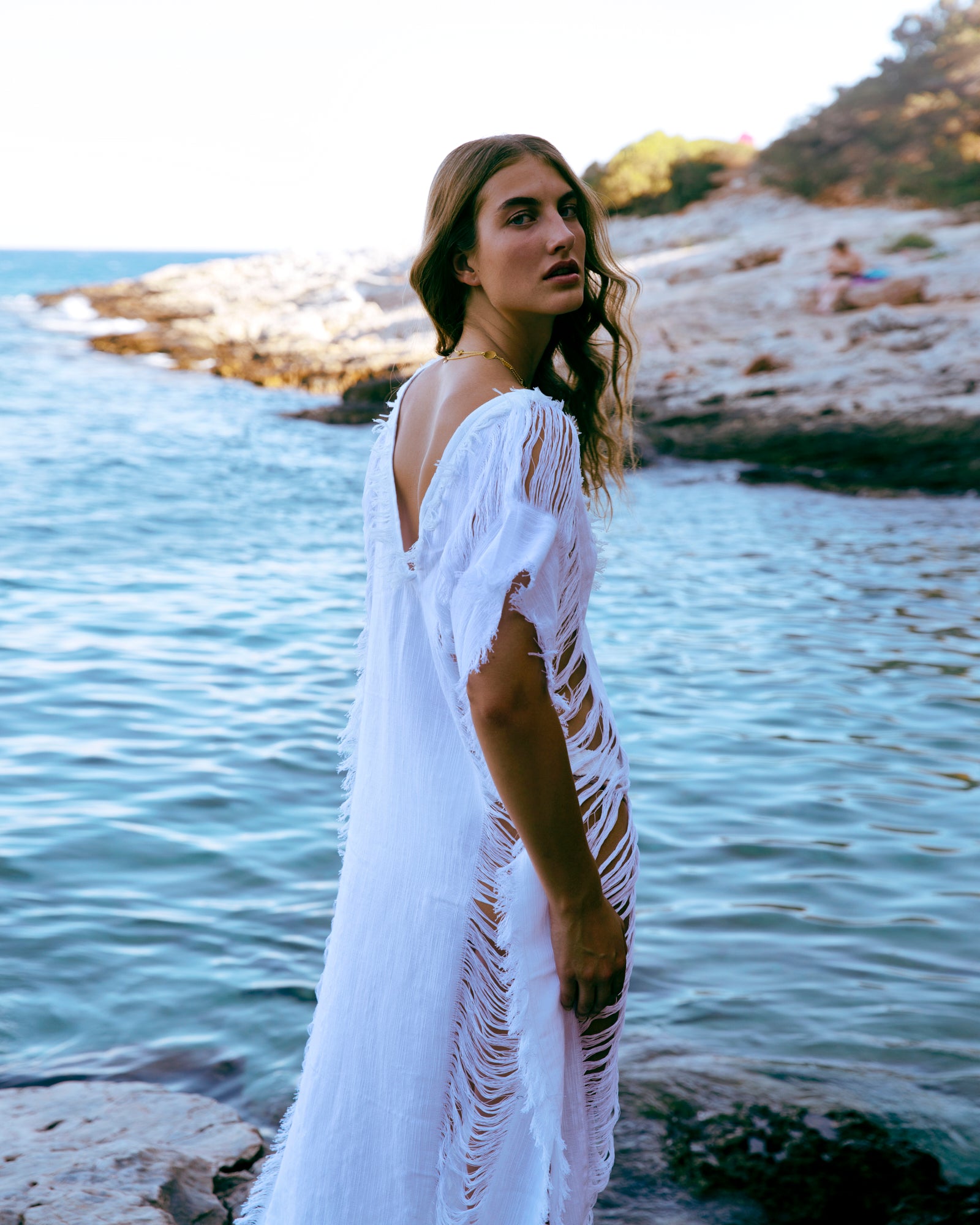 Korthi Long Kaftan - ONE SIZE / White Korthi Long Kaftan - ONE SIZE / White